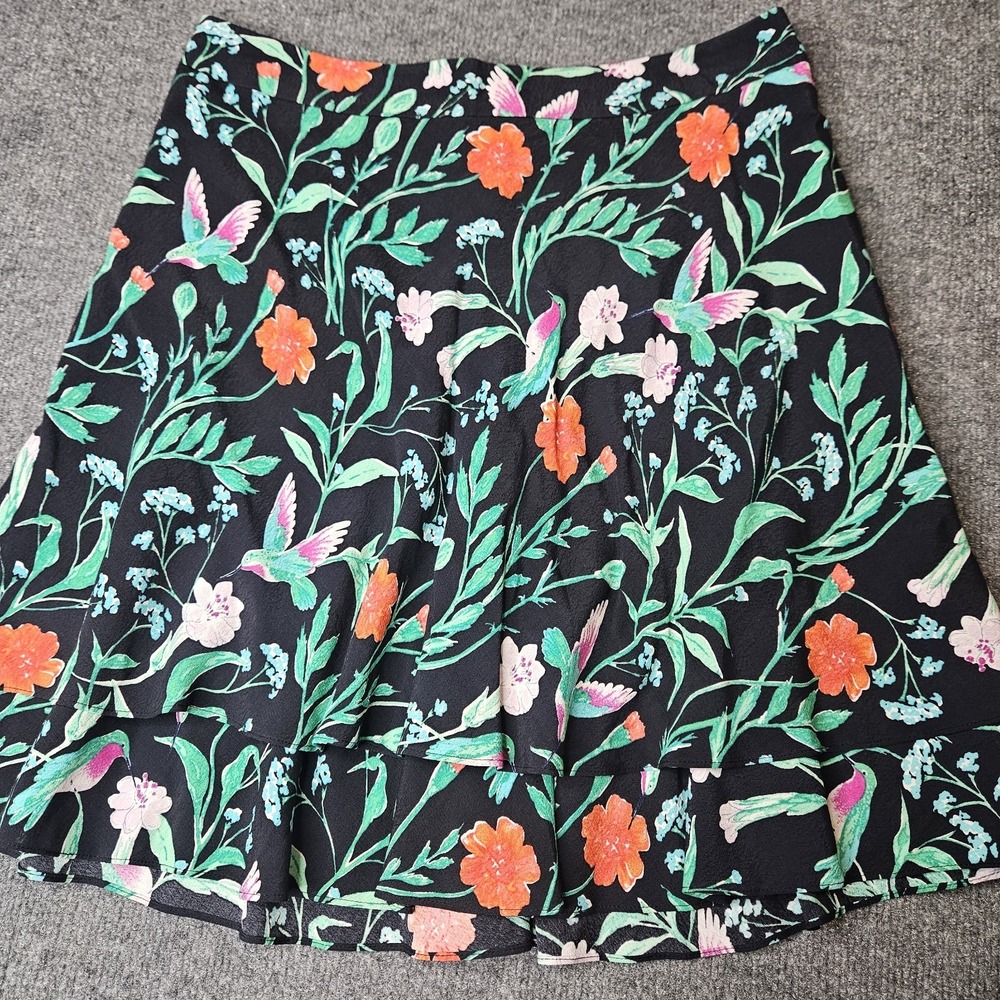 Kate Spade Jardin Double Layer Skirt Size 10 Floral Hummingbird‎